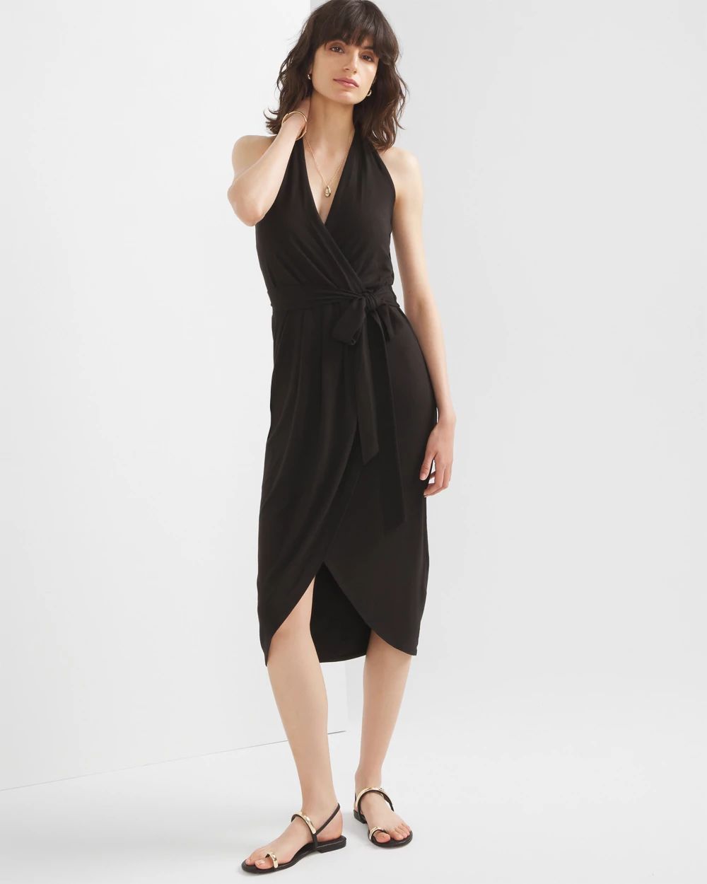 Halter wrap dress hot sale